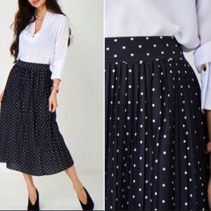 polka dot midi skirt